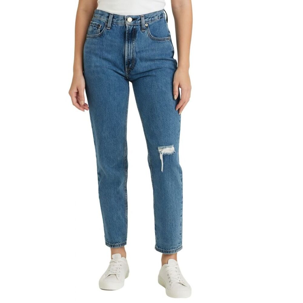 We The Free Busted Knee Straight Leg Jeans Blue 27